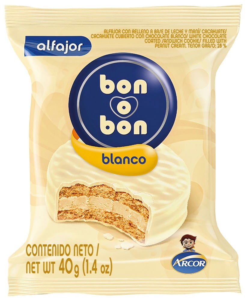 ALFAJOR BOB BLANCO 40 X 40 GRS