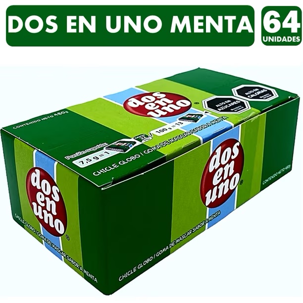 CHICLE DOS EN UNO 480GR 64UNI