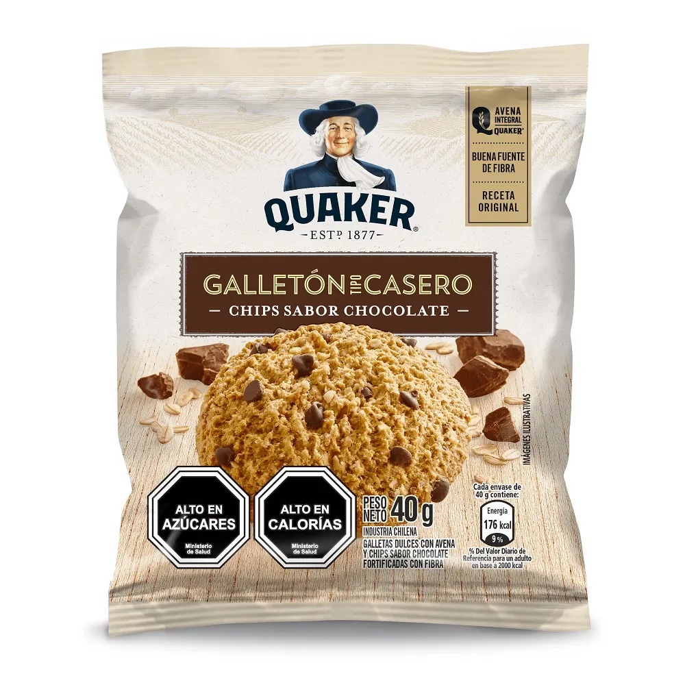 GALLETON DE AVENA CHIPS CHOCOLATE 96X40G QUAKER