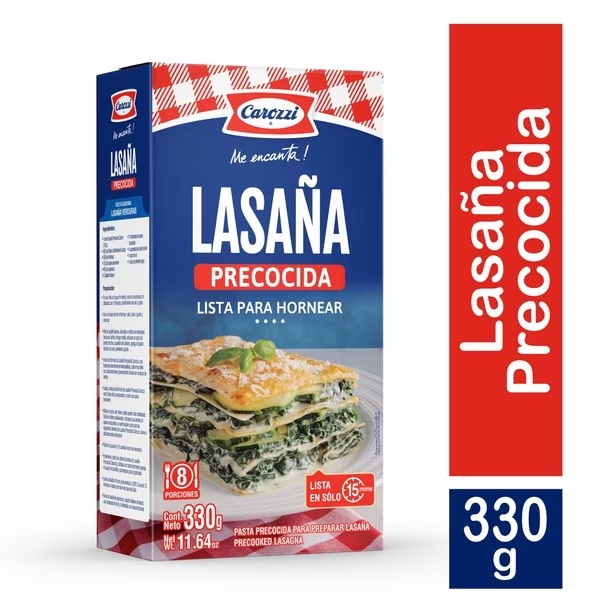 LASAÑA PRECOCIDA CAROZZI ESTUCHE 24X330 GR