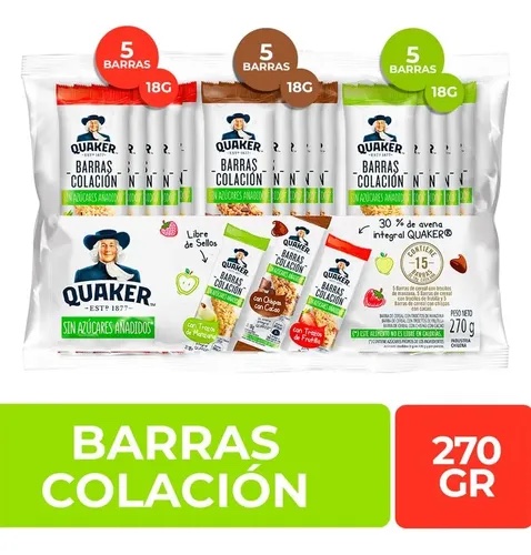 PACK BARRAS QUAKER BOLSA 270GX15X12